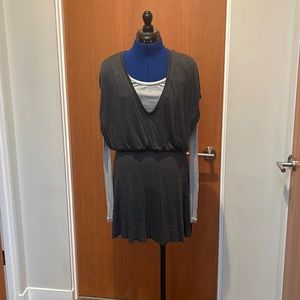 Made in The USA! Three Dots By Tencel Grey Long Sleeve Dress